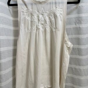 Free People Cream Sleeveless Top